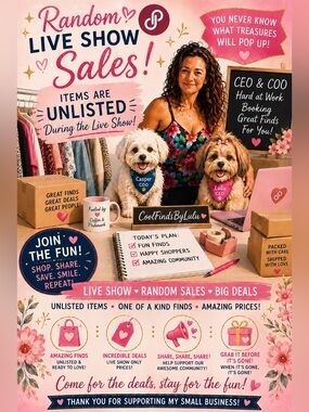 @CoolfindsbyLuLu Random Live Show UNLISTED Sales! Flyer